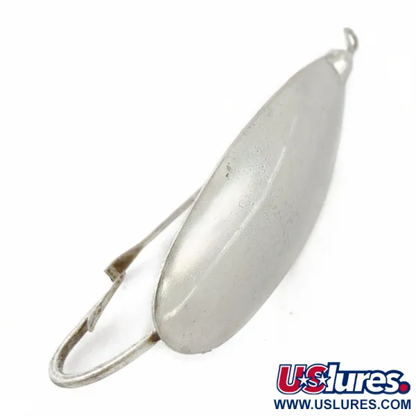 Vintage   Johnson Silver Minnow Weedless, 1/3oz nickel fishing spoon #23945