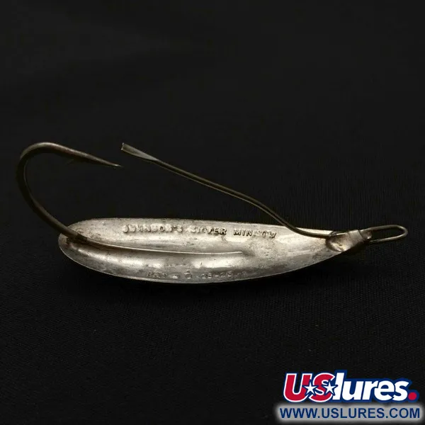 Vintage   Johnson Silver Minnow Weedless, 1/3oz nickel fishing spoon #23945
