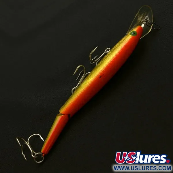 Vintage   Rebel Fastrac  F12 Jointed, 2/5oz Gold/Orange fishing lure #23952