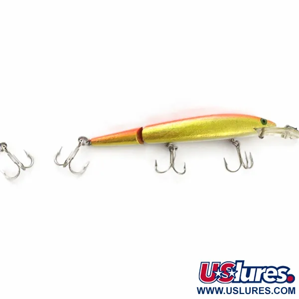 Vintage   Rebel Fastrac  F12 Jointed, 2/5oz Gold/Orange fishing lure #23952