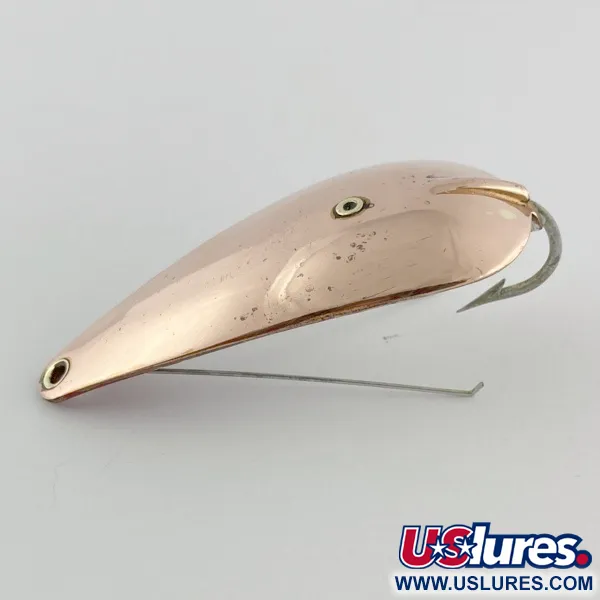Vintage   Master Weedless Wiggler Augues Bait , 2/3oz copper/red fishing spoon #23963