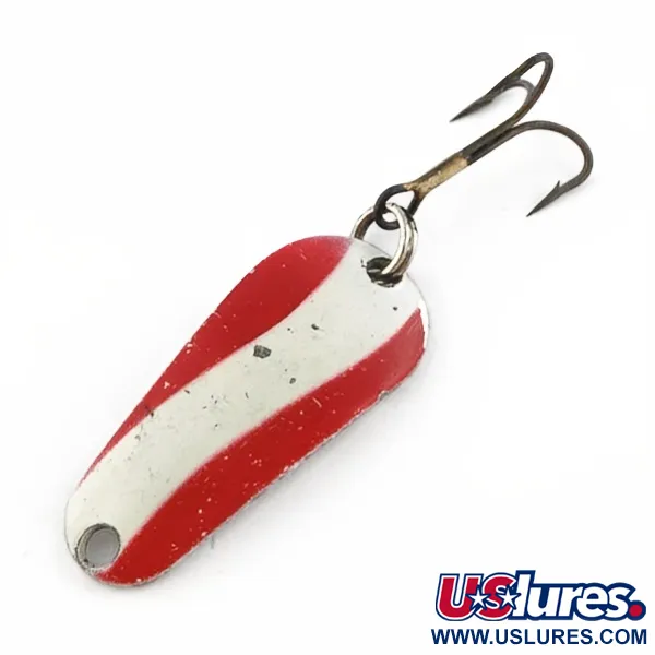 Vintage   Dura Pack Spoon japan, 1/4oz nickel/white/red fishing spoon #23965
