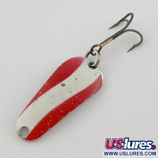 Vintage   Dura Pack Spoon japan, 1/4oz nickel/white/red fishing spoon #23965