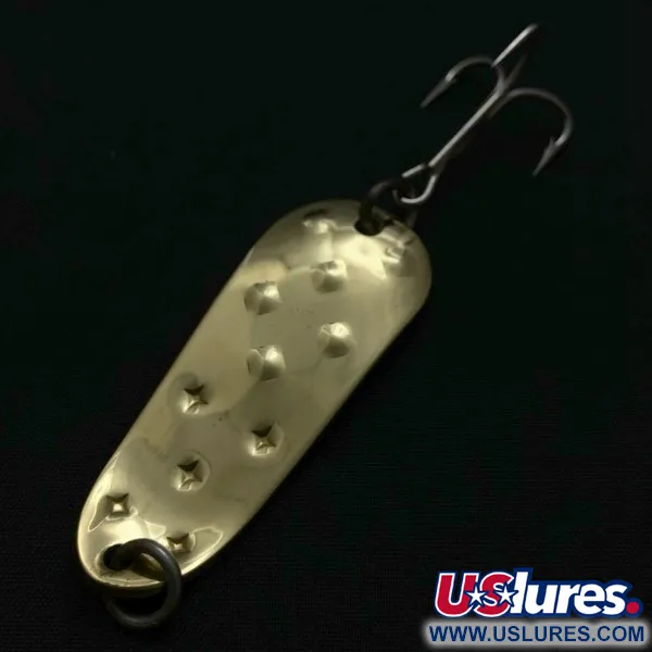 Vintage   Luhr Jensen Alpena Diamond, 1/2oz nickel/green fishing spoon #23966