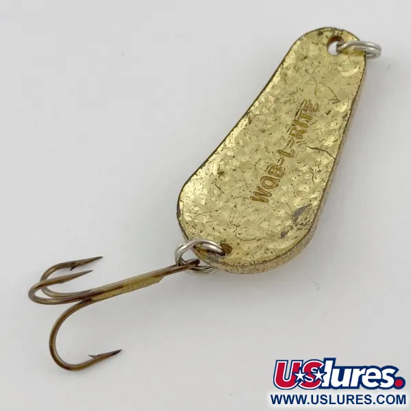 Vintage  Acme Wob-L-Rite Crystal, 1/2oz gold Crystal fishing spoon #23975