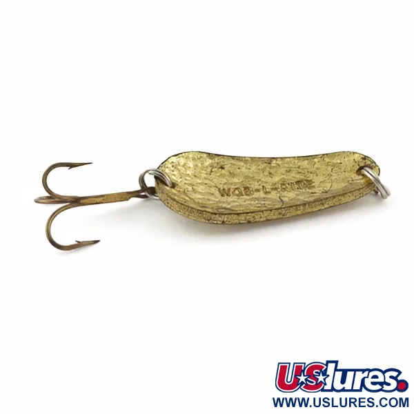 Vintage  Acme Wob-L-Rite Crystal, 1/2oz gold Crystal fishing spoon #23975