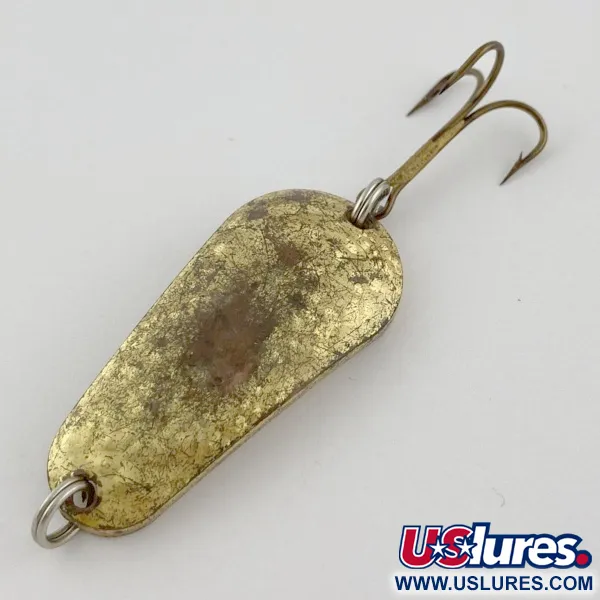 Vintage  Acme Wob-L-Rite Crystal, 1/2oz gold Crystal fishing spoon #23975