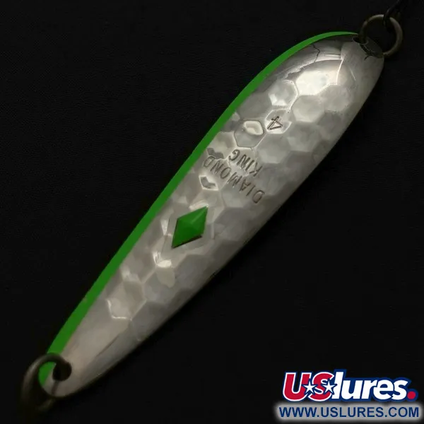 Vintage   Luhr Jensen Diamond King 4, 1/2oz nickel fishing spoon #23978