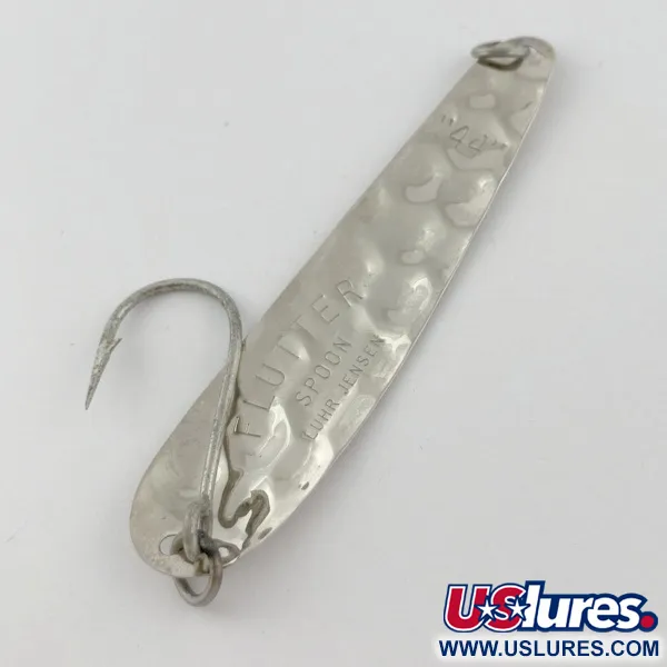 Vintage   Luhr Jensen Flutter Spoon 44, 1/8oz nickel fishing spoon #23985
