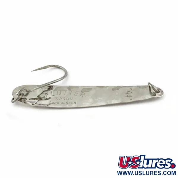 Vintage   Luhr Jensen Flutter Spoon 44, 1/8oz nickel fishing spoon #23985