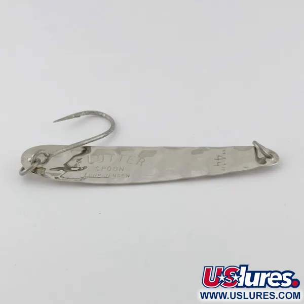 Vintage   Luhr Jensen Flutter Spoon 44, 1/8oz nickel fishing spoon #23985