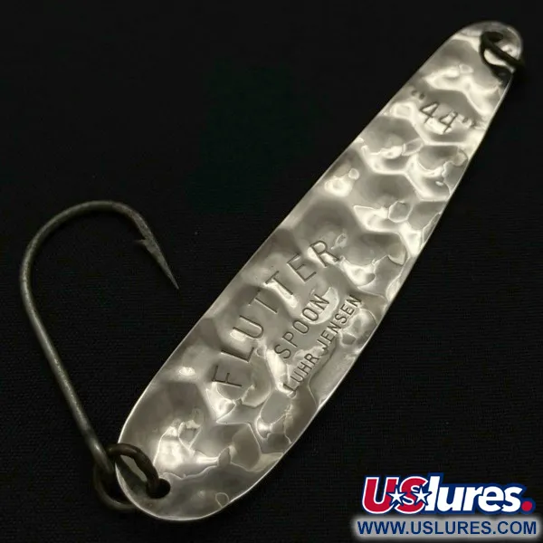 Vintage   Luhr Jensen Flutter Spoon 44, 1/8oz nickel fishing spoon #23985