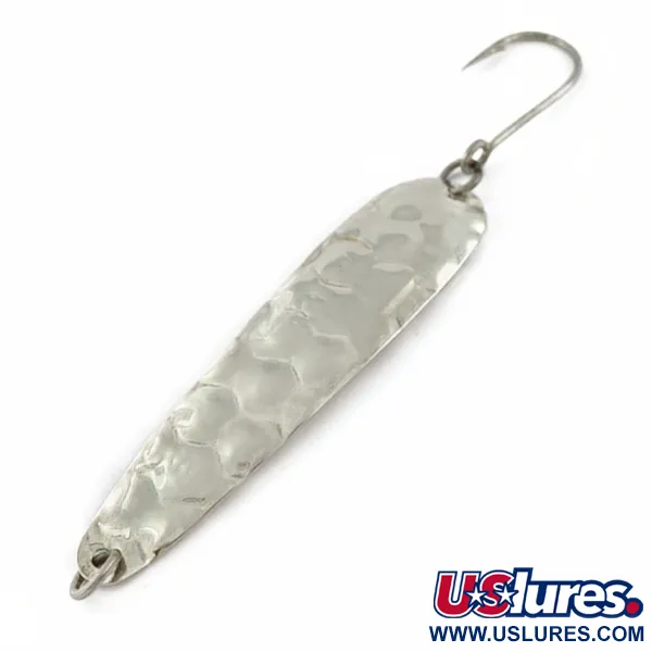 Vintage   Luhr Jensen Flutter Spoon 44, 1/8oz nickel fishing spoon #23985