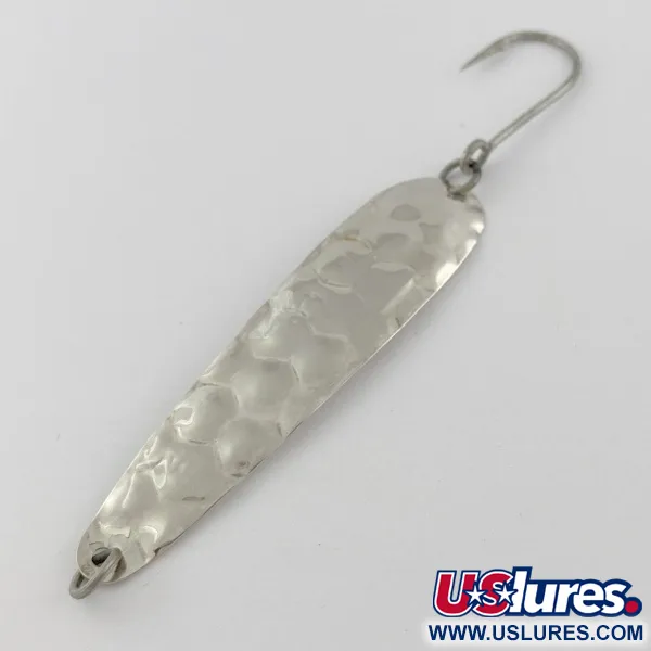 Vintage   Luhr Jensen Flutter Spoon 44, 1/8oz nickel fishing spoon #23985