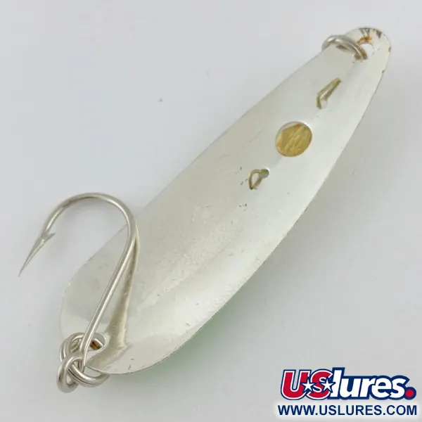 Vintage  Red Eye Lures Red Eye Evil Eye Glow, 3/16oz nickel/white/ Glow - glows in the dark fishing spoon #23986