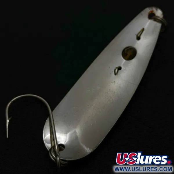 Vintage  Red Eye Lures Red Eye Evil Eye Glow, 3/16oz nickel/white/ Glow - glows in the dark fishing spoon #23986