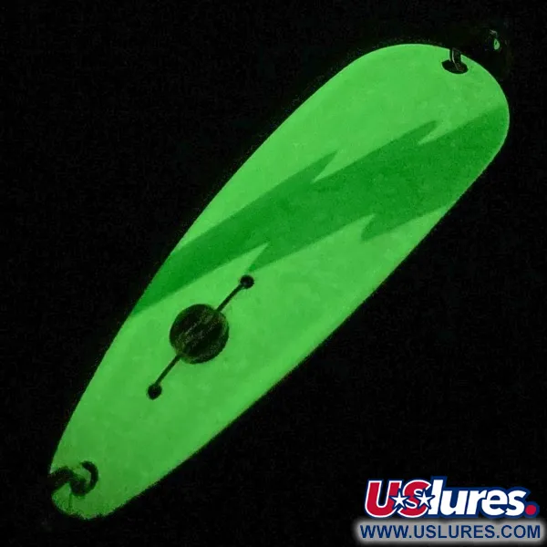 Vintage  Red Eye Lures Red Eye Evil Eye Glow, 3/16oz nickel/white/ Glow - glows in the dark fishing spoon #23986