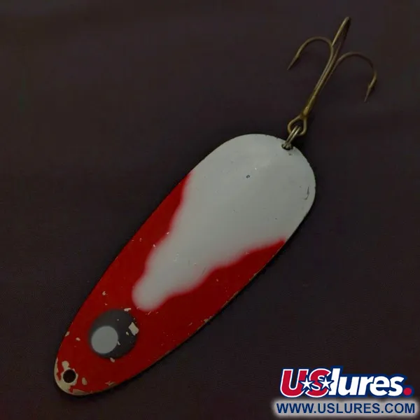 Vintage  Lindy / Little Joe Lindy Gator , 1 2/3oz red/white/nickel fishing spoon #24009
