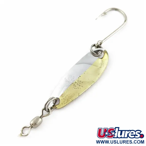 Vintage   Les Davis Canadian Wonder 1, 3/32oz nickel/gold fishing spoon #24021