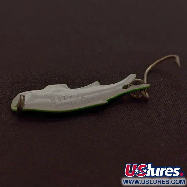 Vintage   Shoff's Big Triple Teazer, 1/16oz green fishing spoon #24024