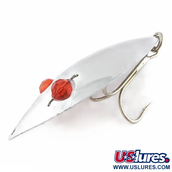 Vintage   Herter's Glass Eye Spoon, 2oz nickel/red eyes fishing spoon #24036