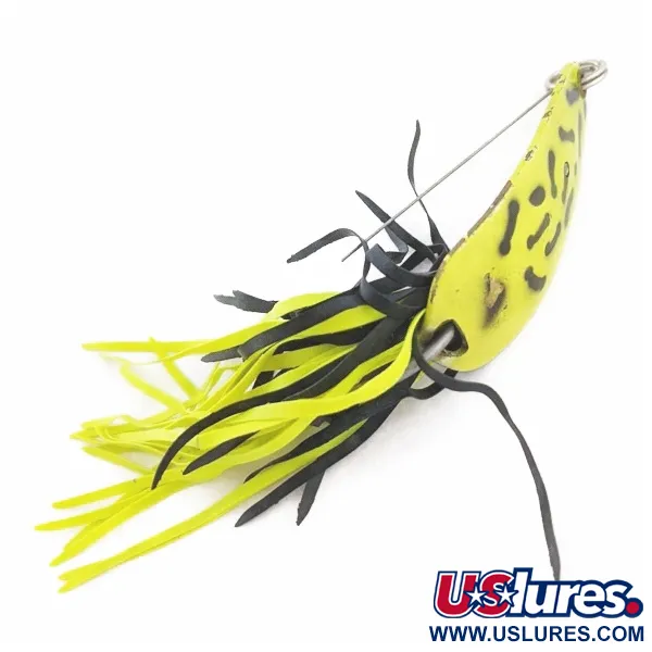 Vintage   Strike King Timber King, 1/2oz yellow frog fishing spoon #24039