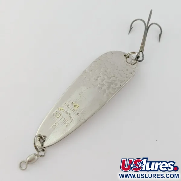 Vintage   Miller Flutter Spin 3, 1/2oz Silver fishing spoon #24041