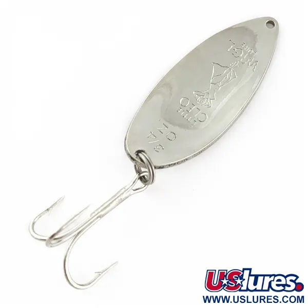 Vintage  Seneca Little Cleo (Hula Girl), 3/4oz nickel/blue fishing spoon #24050