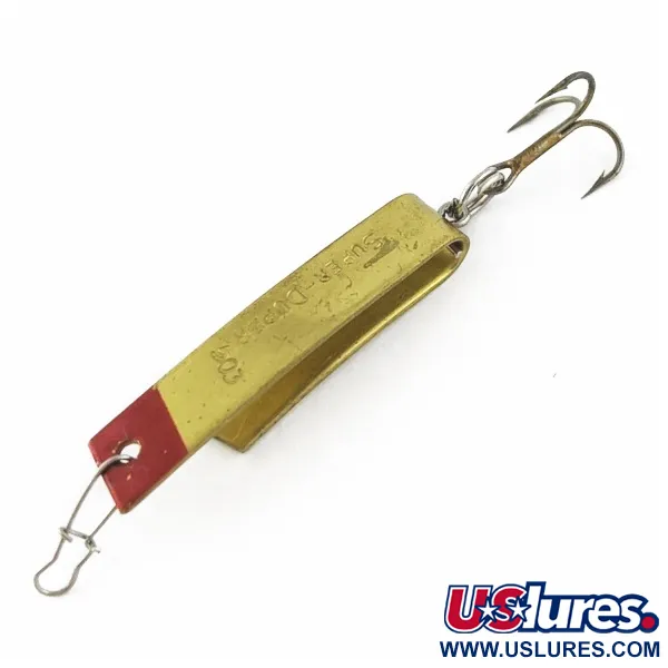 Vintage  Luhr Jensen Super-Duper 503, 1/8oz black/gold/red fishing spoon #24052