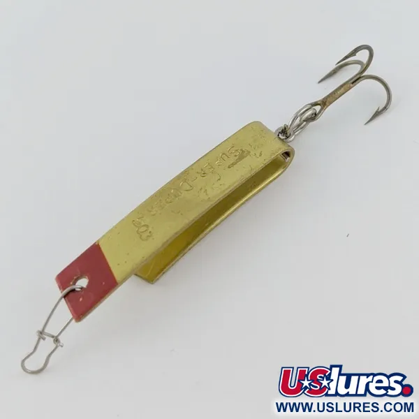 Vintage  Luhr Jensen Super-Duper 503, 1/8oz black/gold/red fishing spoon #24052