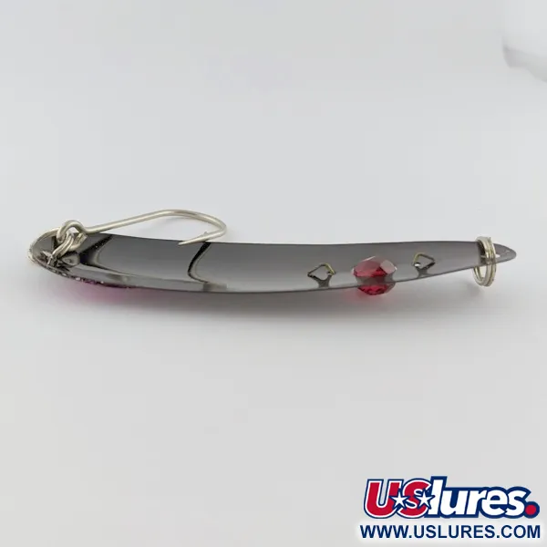 Vintage  Red Eye Lures Red Eye Evil Eye, 1/3oz black fishing spoon #24054