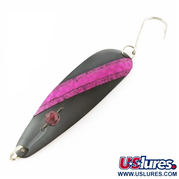 Vintage  Red Eye Lures Red Eye Evil Eye, 1/3oz black fishing spoon #24054