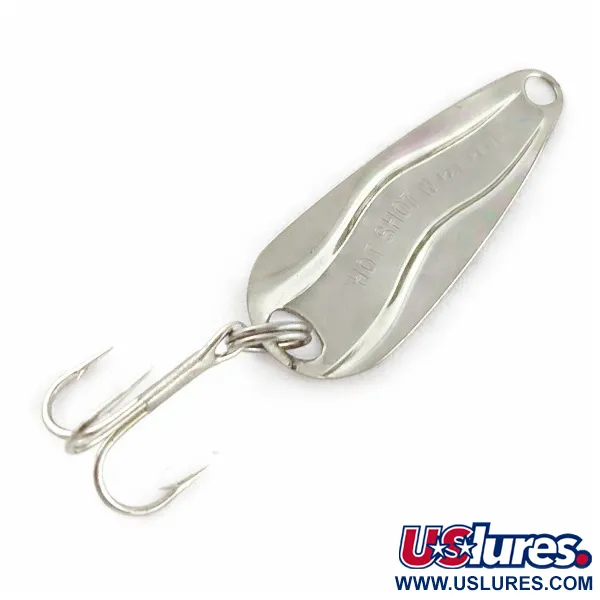 Vintage   Luhr Jensen Hot Shot W, 3/64oz nickel fishing spoon #24061