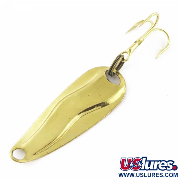 Vintage   Luhr Jensen Hot Shot W, 3/64oz gold fishing spoon #24062