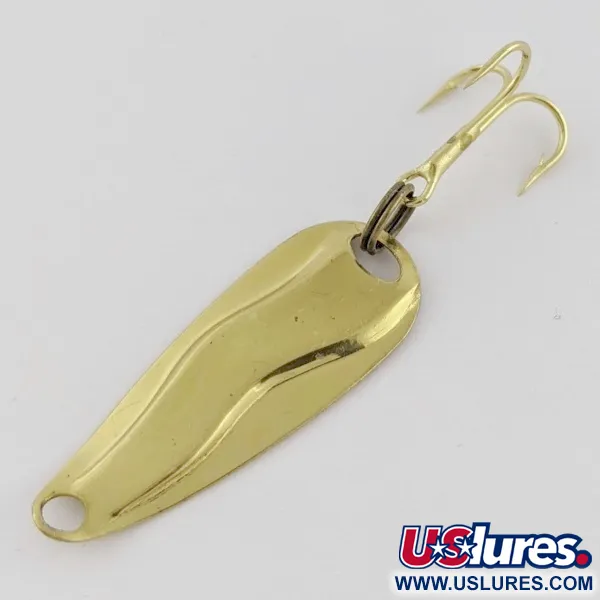 Vintage   Luhr Jensen Hot Shot W, 3/64oz gold fishing spoon #24062