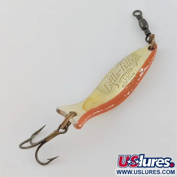 Vintage   Little Tilly Record Sweden, 1/4oz gold fishing spoon #24067