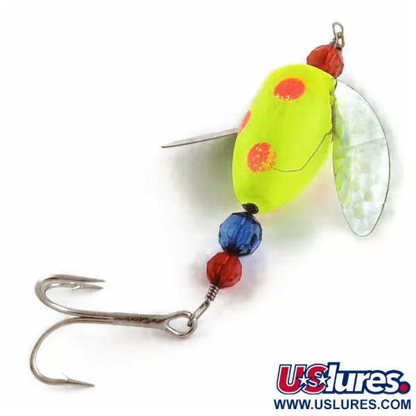 Vintage  Yakima Bait Worden's Spin-n-Glo, 1/4oz orange/yellow spinning lure #24081