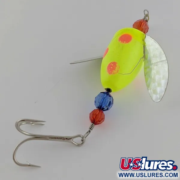 Vintage  Yakima Bait Worden's Spin-n-Glo, 1/4oz orange/yellow spinning lure #24081