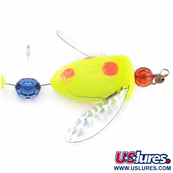 Vintage  Yakima Bait Worden's Spin-n-Glo, 1/4oz orange/yellow spinning lure #24081