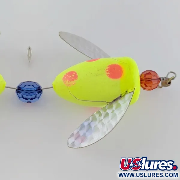 Vintage  Yakima Bait Worden's Spin-n-Glo, 1/4oz orange/yellow spinning lure #24081