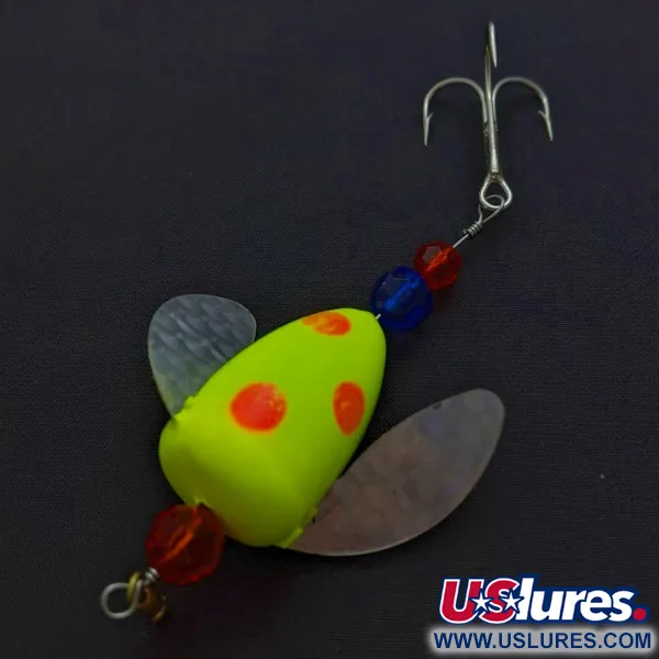 Vintage  Yakima Bait Worden's Spin-n-Glo, 1/4oz orange/yellow spinning lure #24081