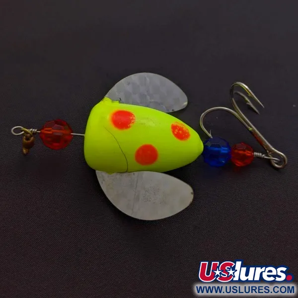 Vintage  Yakima Bait Worden's Spin-n-Glo, 1/4oz orange/yellow spinning lure #24081