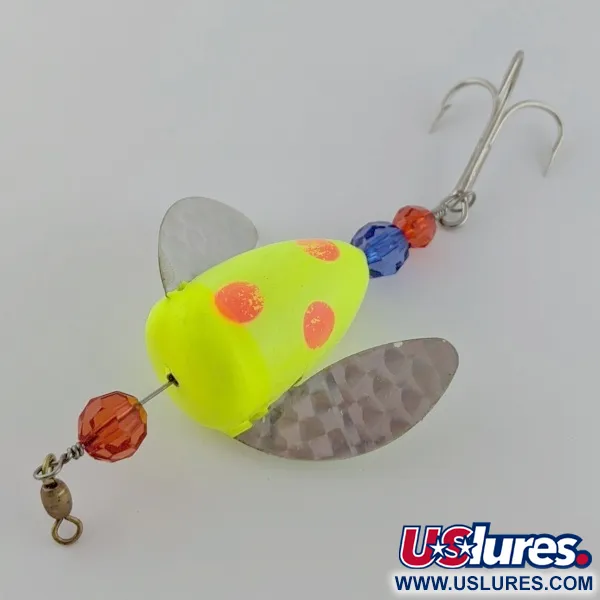 Vintage  Yakima Bait Worden's Spin-n-Glo, 1/4oz orange/yellow spinning lure #24081