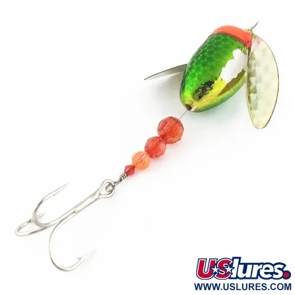 Vintage  Yakima Bait Worden's Spin-n-Glo, 1/4oz green/red spinning lure #24082