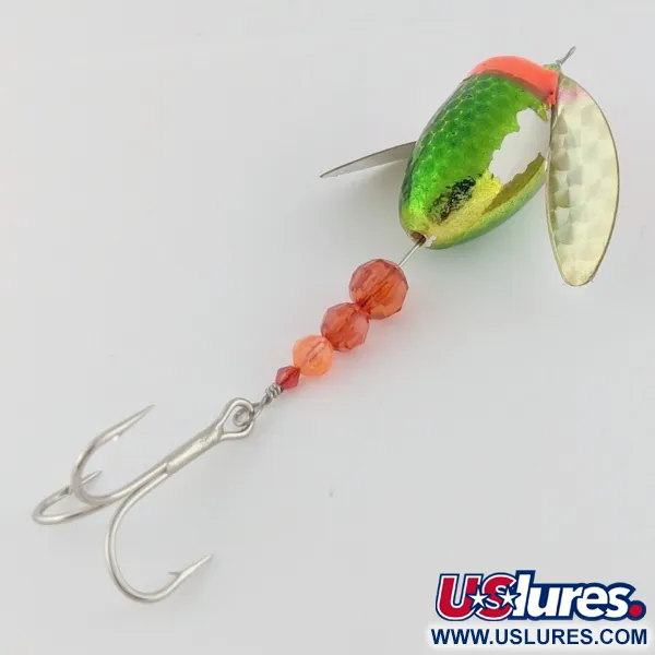 Vintage  Yakima Bait Worden's Spin-n-Glo, 1/4oz green/red spinning lure #24082