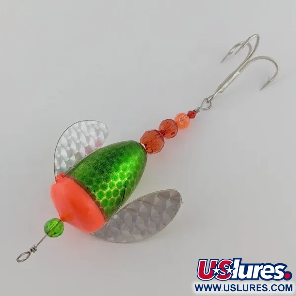 Vintage  Yakima Bait Worden's Spin-n-Glo, 1/4oz green/red spinning lure #24082