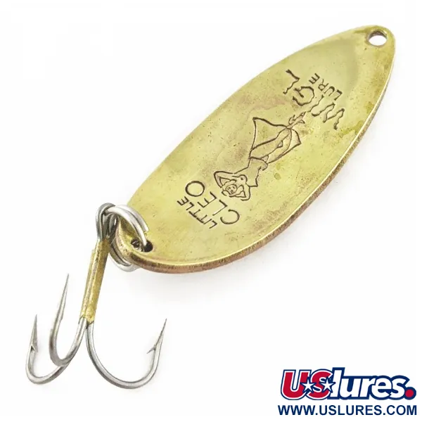 Vintage  Seneca Little Cleo (Hula Girl), 1/2oz nickel/gold fishing spoon #24089