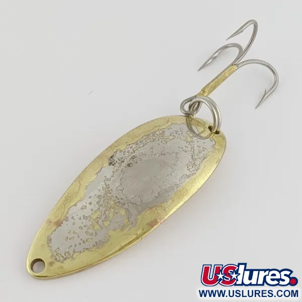 Vintage  Seneca Little Cleo (Hula Girl), 1/2oz nickel/gold fishing spoon #24089