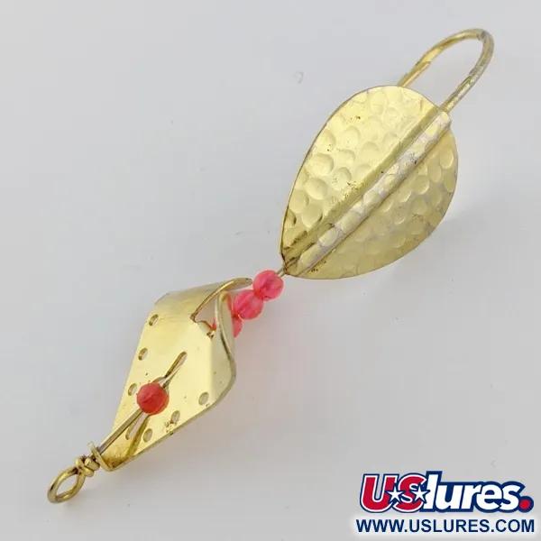 Vintage  Lindy / Little Joe Lindy Skitter-Buzz Weedless , 1/4oz red/gold fishing spoon #24094