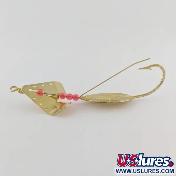 Vintage  Lindy / Little Joe Lindy Skitter-Buzz Weedless , 1/4oz red/gold fishing spoon #24094